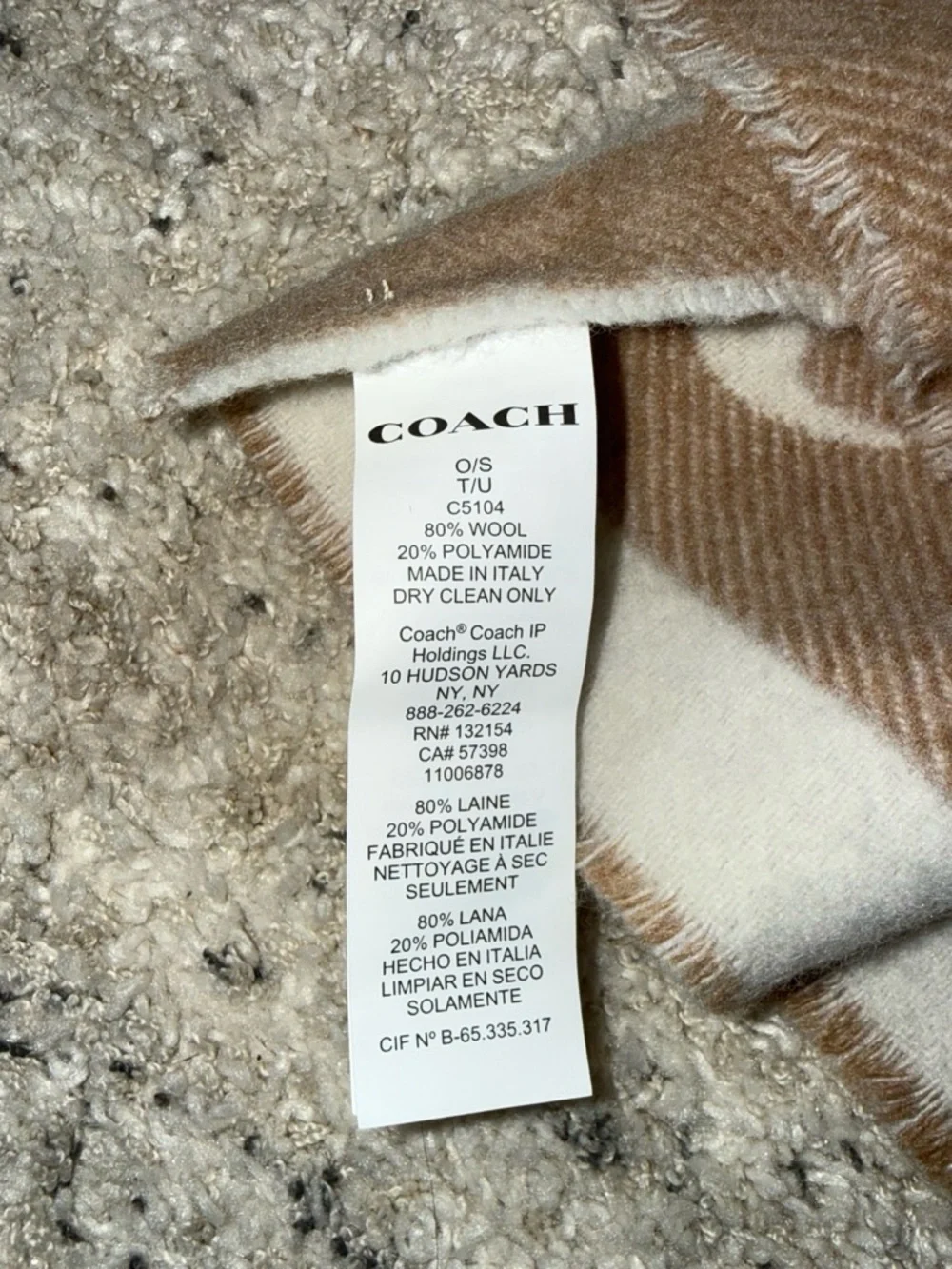 Coach reversible knit